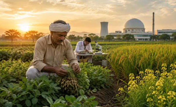 Bhabha Atomic Research Centre (BARC) in India develops 72 improved crop varieties through radiation mutation technology