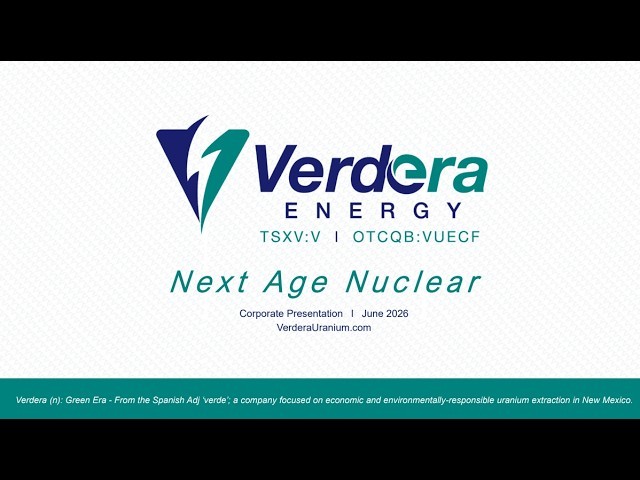 Verdera Energy envisage de céder la totalité de ses intérêts dans le projet de mine d'uranium Treeline au Nouveau-Mexique, aux États-Unis