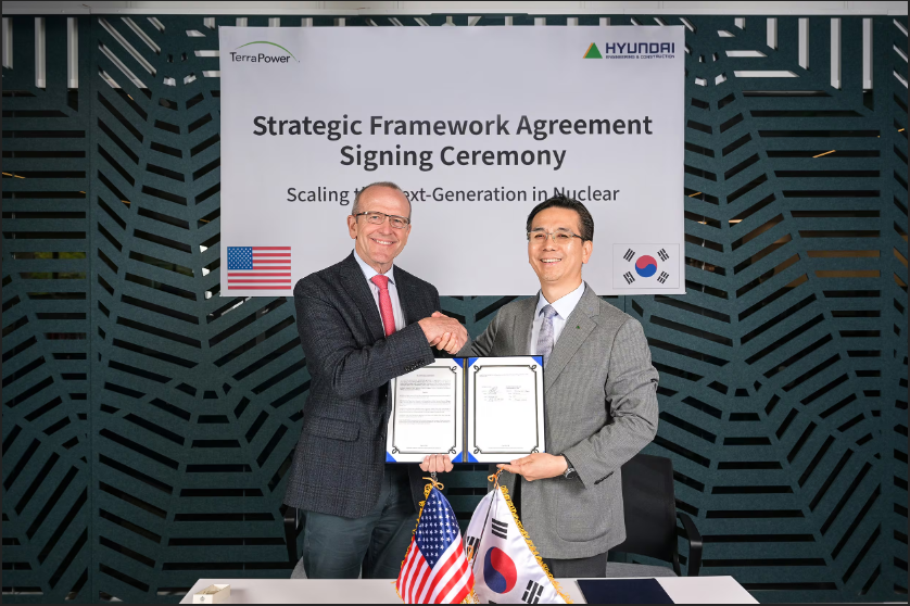 Hyundai Engineering &amp; Construction подписывает рамочное соглашение по проекту АЭС Natrium с TerraPower